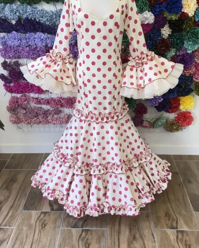 LBF Traje de flamenca Rocio flocado. Talla 34,36 y 46