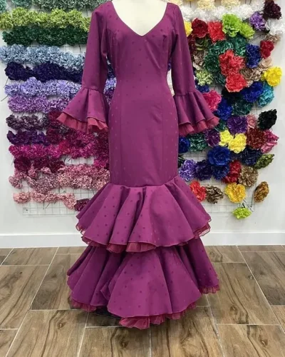 LBF Traje de flamenca Pétalo flocado. Talla 44