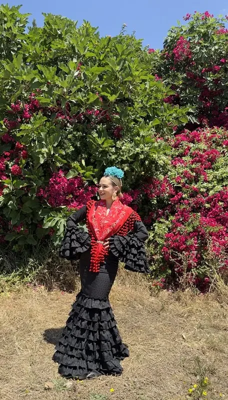 LBF Traje de flamenca Teresa satén. Talla 36 a 48