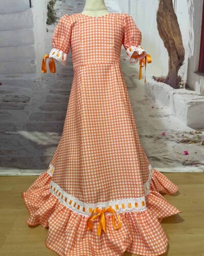 LBF Traje de flamenca niña strech VICHY. Talla 6-12 Varios colores
