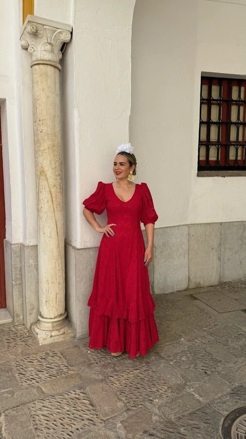 LBF Traje de flamenca Bata farol perforada. Talla 36 a 48 - Imagen 5