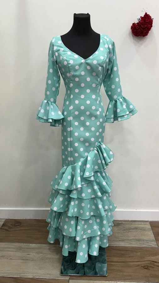 LBF Traje de flamenca Sevilla lunar. Talla 40