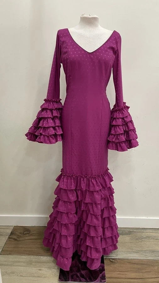 LBF Traje de flamenca Teresa satén. Talla 36 a 48 - Imagen 2