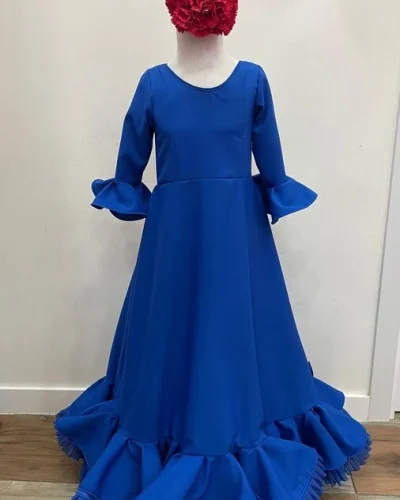 LBF Traje de flamenca Lidia azul añil. Talla 8