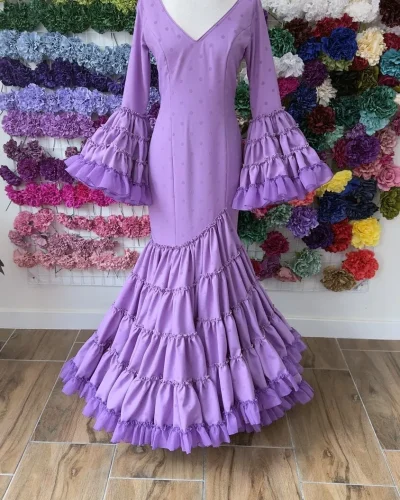LBF Traje de flamenca Andrea flocado. Talla 38