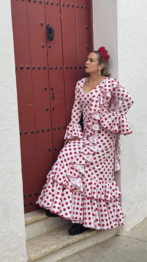 LBF Traje flamenca bata tejas volantes. Talla 38