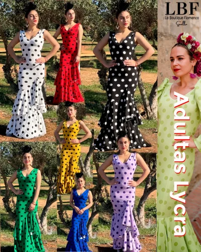 LBF Traje de flamenca Lycra. Tallas desde XS a XXL
