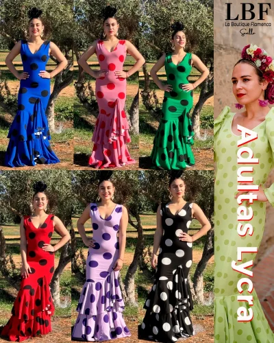 LBF Traje de flamenca Lycra. Tallas desde XS a XXL