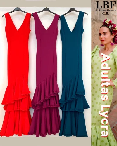 LBF Traje de flamenca Lycra. Tallas desde XS a XXL