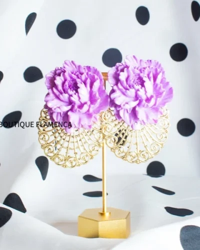 Pendientes rosas malva