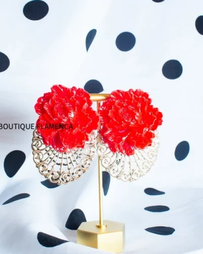 Pendientes lágrimas rosa roja