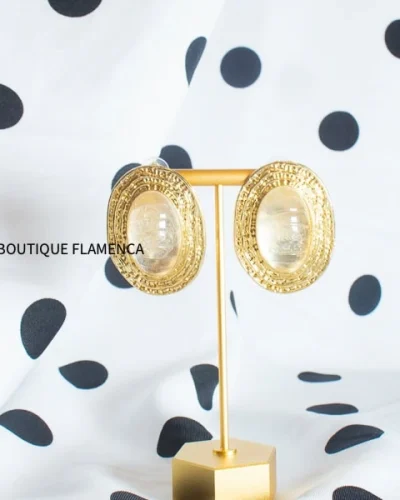 Pendientes vintage perla transparente
