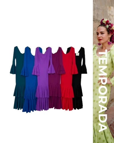 LBF Traje de flamenca lycra escote corazón. Tallas XS a XXL