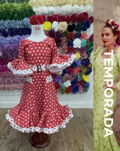 LBF Traje de flamenca bata Lycra bioelastica. Tallas 2 a 12