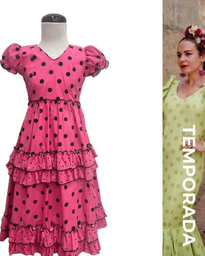 LBF Traje de flamenca bata Lola Popelin. Tallas 4,6 y 8