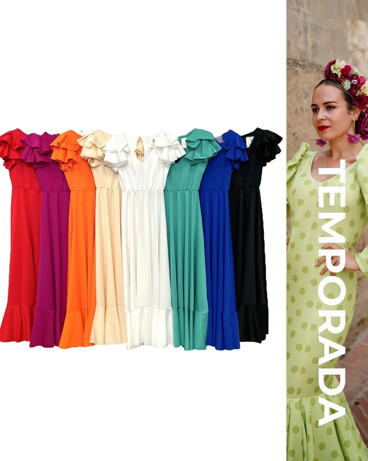 LBF Traje de flamenca bata básica. Talla única.