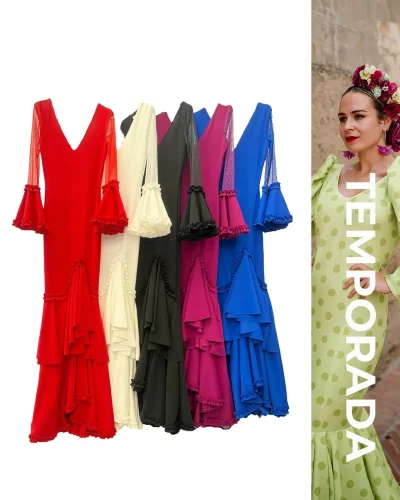 LBF Traje de flamenca Plumeti. Talla xs-xxl