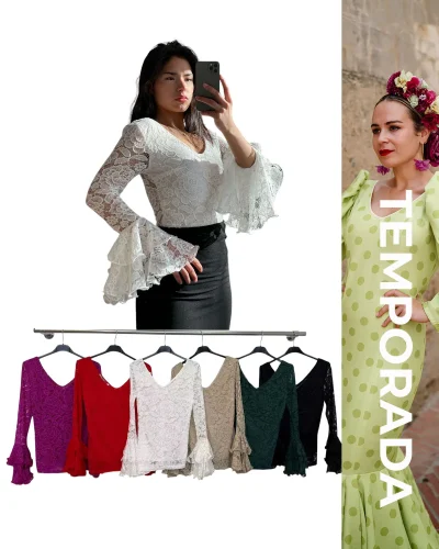 LBF Camisas blonda lycra. Talla Única