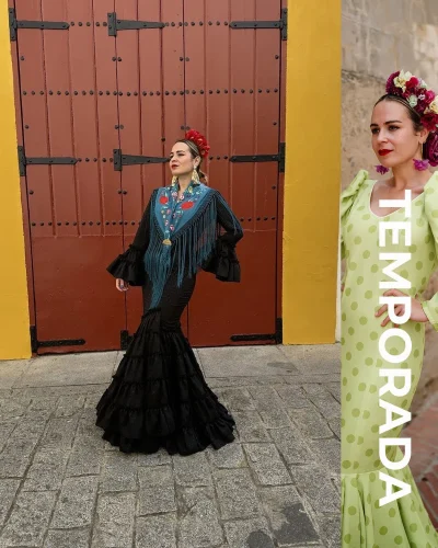 LBF Traje de flamenca IRENE SATÉN . Talla 34 a 48 varios colores