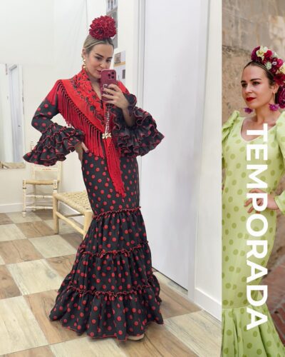 LBF Traje de flamenca Córdoba lunar Strech. Tallas 34 a 46 varios colores