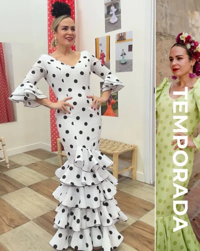LBF Traje de flamenca Sevilla lunar. Tallas 34 a 46