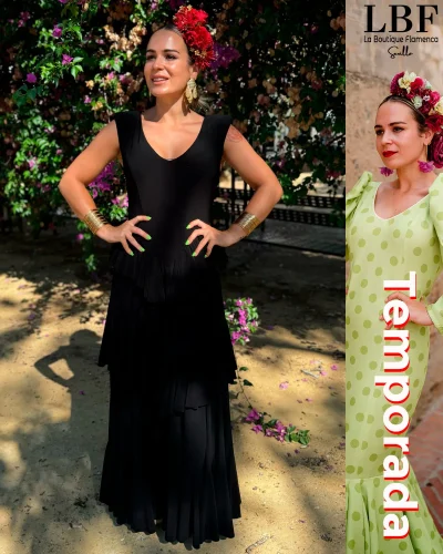 LBF Traje de flamenca lycra volantes. Tallas desde 34 a 46