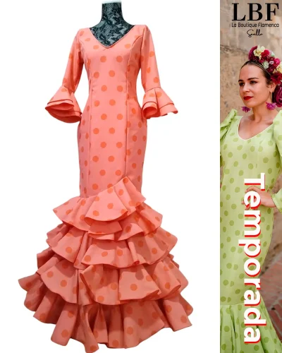 LBF Traje de flamenca strech Sevilla lunar. Tallas desde 34 a 50