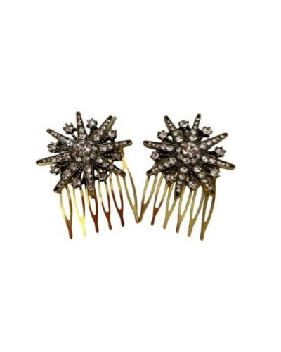 Packs de peines en oro viejo y perlas