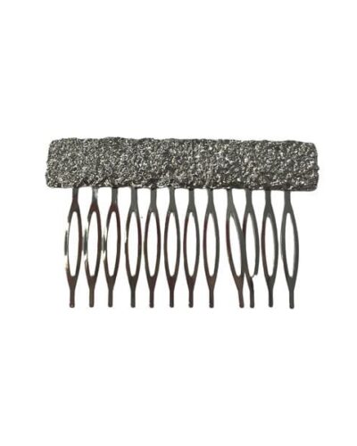 Peine rectangular plateado rugoso