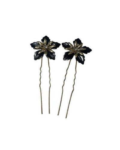 Peines de flor negra y dorada