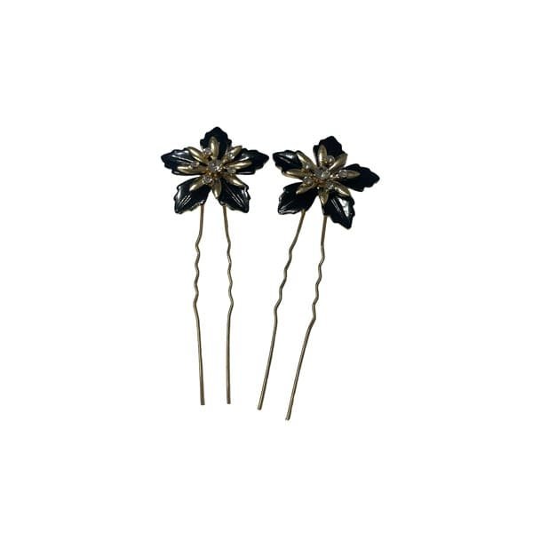 Peines de flor negra y dorada