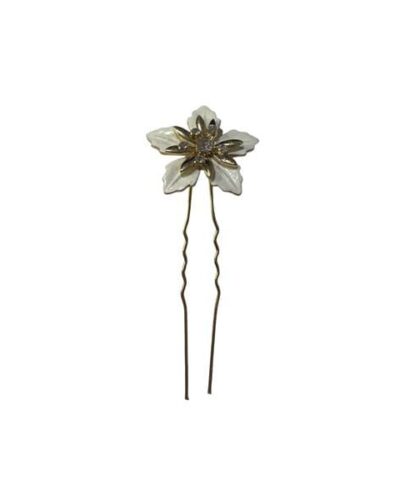 Peine de flor en blanca