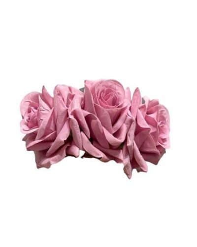 Ramillete de rosas rosa nude de terciopelo
