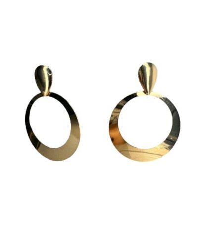Pendientes aro dorado con base de lagrima