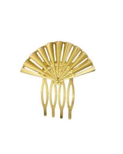 Peine abanico pliegue dorado