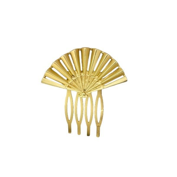 Peine abanico pliegue dorado