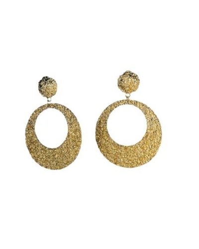 Pendientes aro rugoso dorado