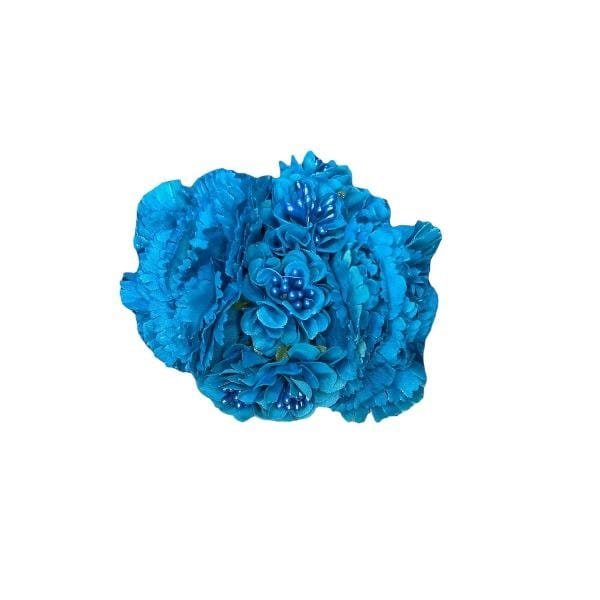 Ramillete de claveles y amapolas azul añil