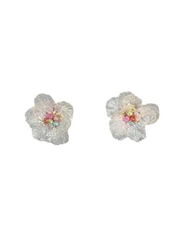 Pendientes margarita blanca