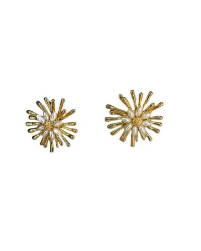 Pendientes artesanales sol con margarita