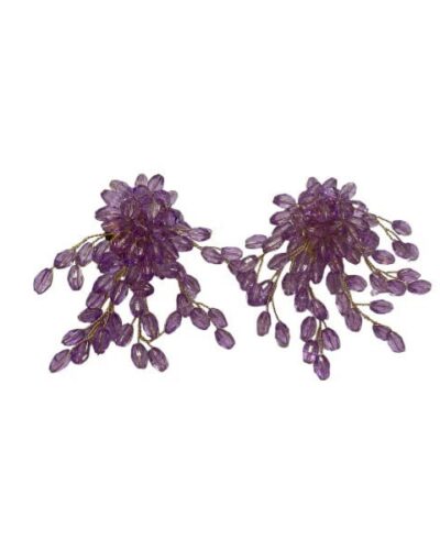 Pendientes lluvia de perlas malva