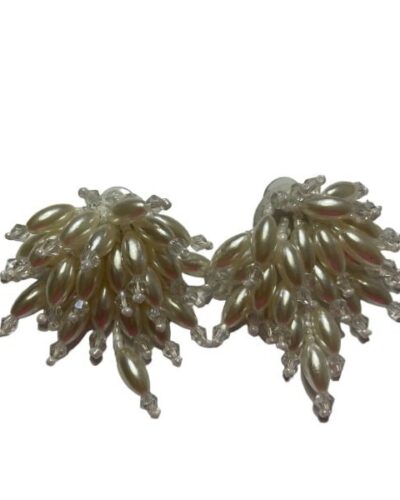 Pendientes lluvia de perlas blancas