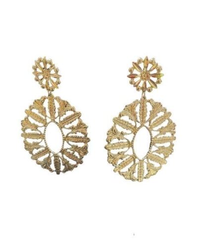 Pendientes grande encaje filigrana