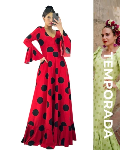 LBF Traje de flamenca bata lunar de galleta. Tallas xs a xxl