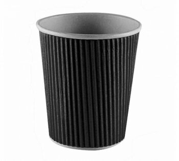 Vaso de Papel Corrugado Negro