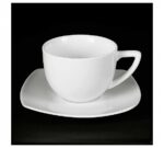 Apulum Porcelana Cuadrada Taza y Platillo