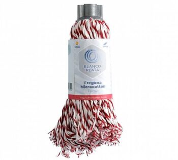 Blancoplata Fregona Microfibra Minitrenza Blanco/Fucsia
