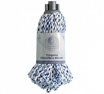Blancoplata Fregona Microfibra Minitrenza Blanco/Azul