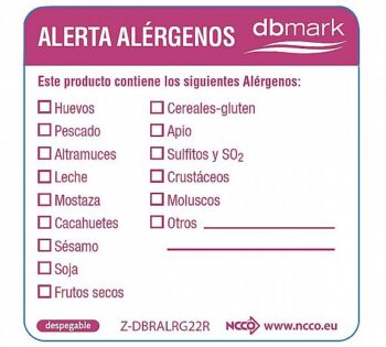 Cambro Etiqueta Despegable Alérgenos