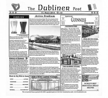 Papel Antigrasa de Aperitivo Periódico Dubliner